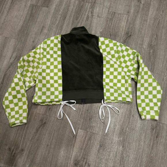 Reworked vintage juicy zip up with green and white checkered print sweater - Picture 7 of 7
